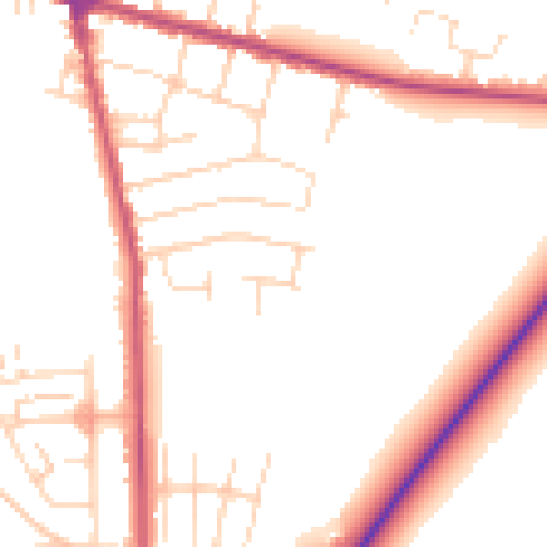 Daytime road noise heatmap for NG17 7FF