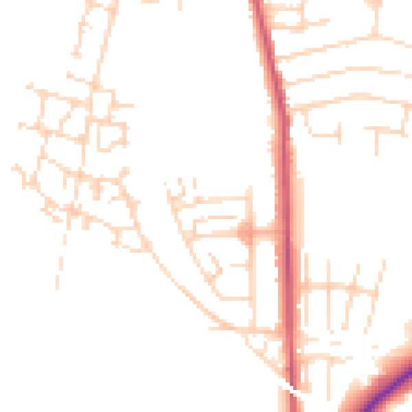 Daytime road noise heatmap for NG17 7FW
