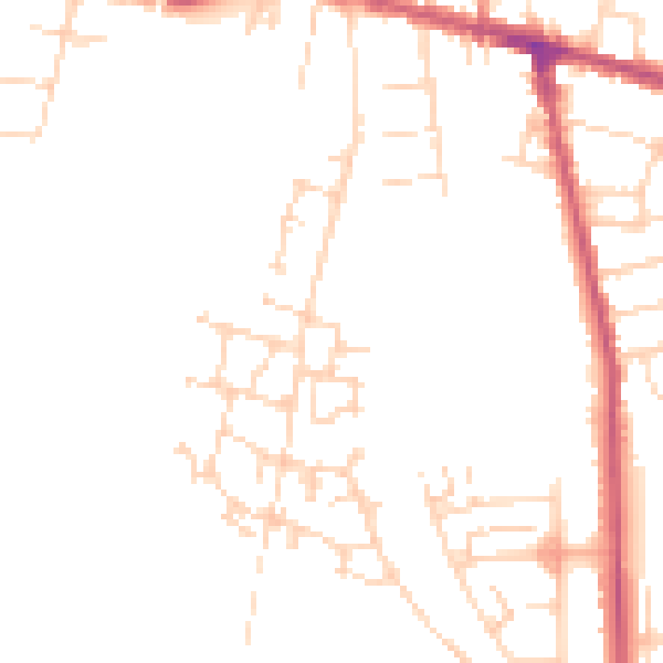 Daytime road noise heatmap for NG17 8AW