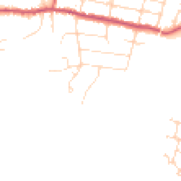 Daytime road noise heatmap for NG17 8BE