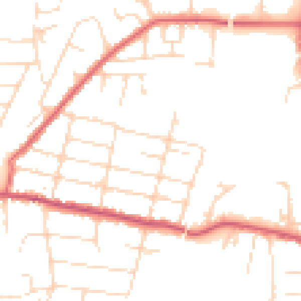 Daytime road noise heatmap for NG17 8DL