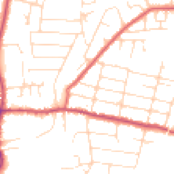 Daytime road noise heatmap for NG17 8DU