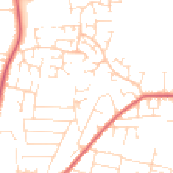 Daytime road noise heatmap for NG17 8ET