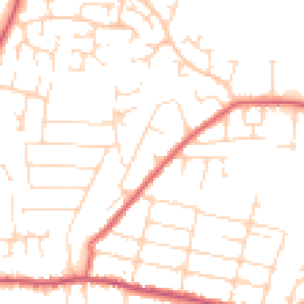 Daytime road noise heatmap for NG17 8EX