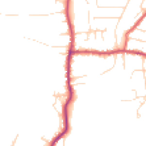 Daytime road noise heatmap for NG17 8LA