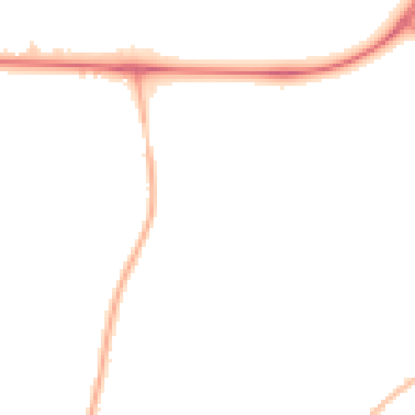 Night-time road noise heatmap for NG17 8NH