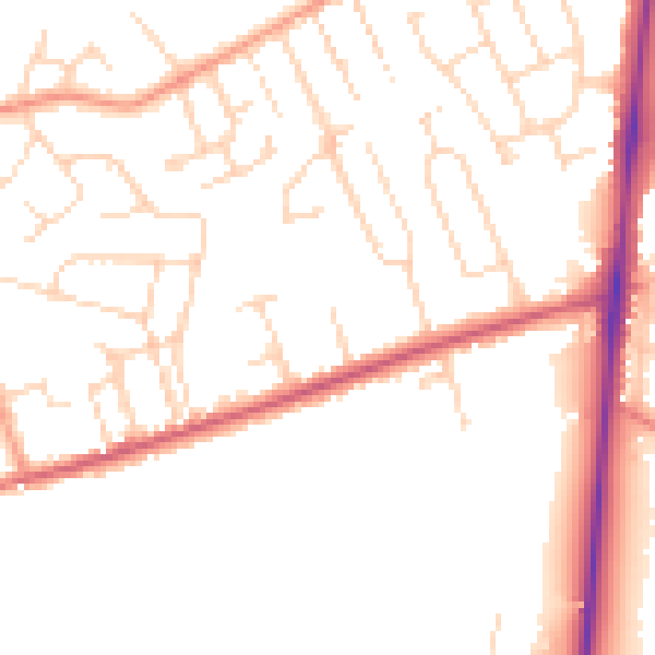 Daytime road noise heatmap for NG17 9BH