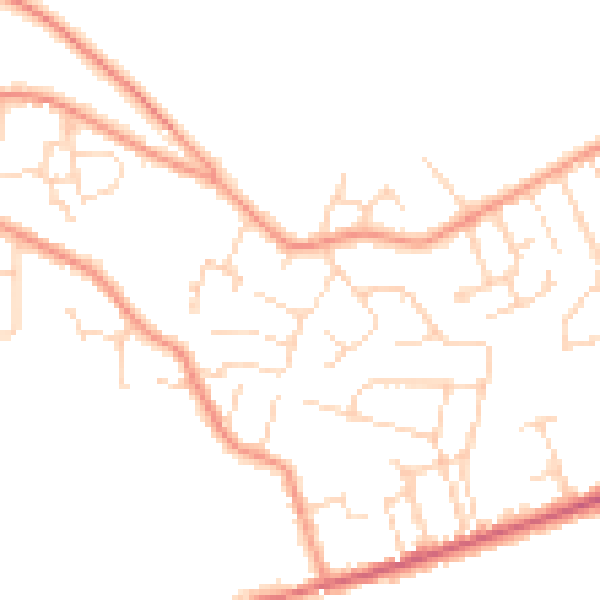 Daytime road noise heatmap for NG17 9FQ