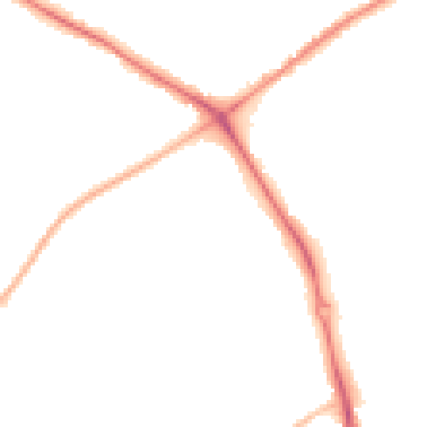 Night-time road noise heatmap for NG19 0AJ