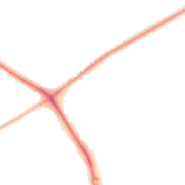 Night-time road noise heatmap for NG19 0BQ