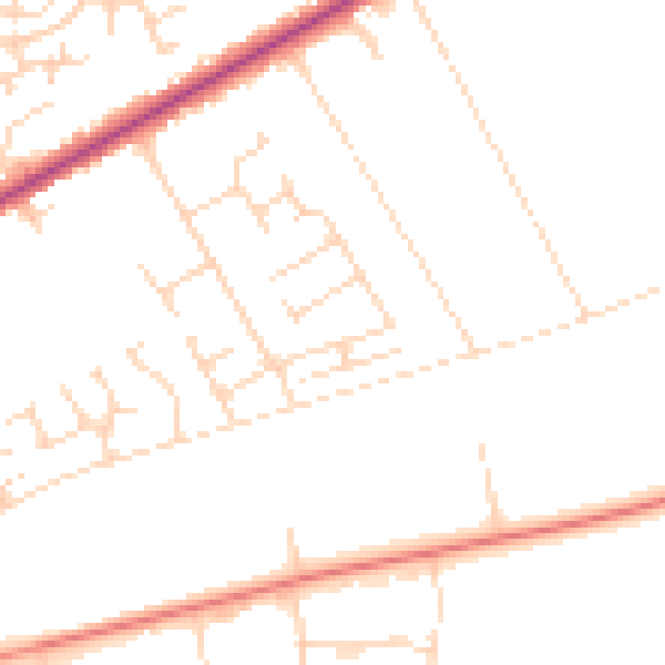 Daytime road noise heatmap for NG19 0DE