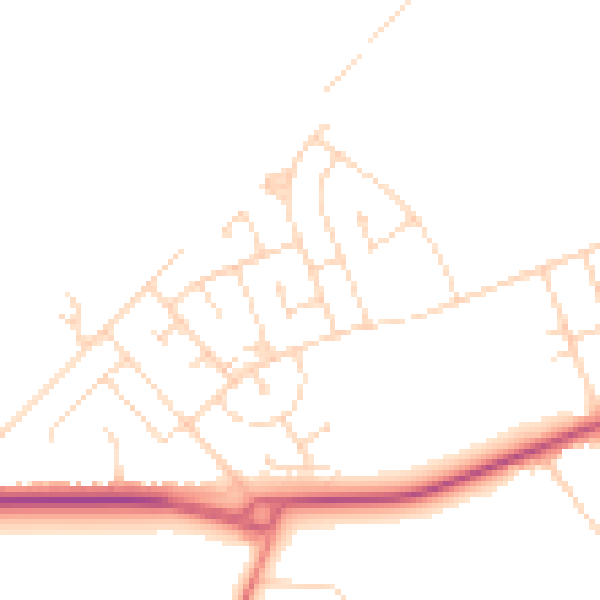Daytime road noise heatmap for NG19 0LF
