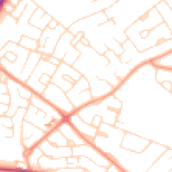 Daytime road noise heatmap for NG19 6HT