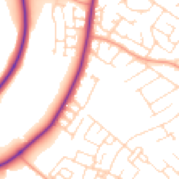 Daytime road noise heatmap for NG19 6NF