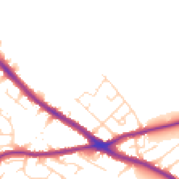 Daytime road noise heatmap for NG19 7HF