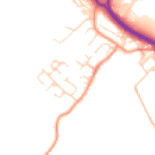 Daytime road noise heatmap for NG19 7PX