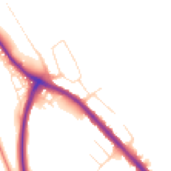 Daytime road noise heatmap for NG19 7RH