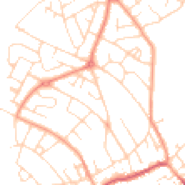 Daytime road noise heatmap for NG19 8HA