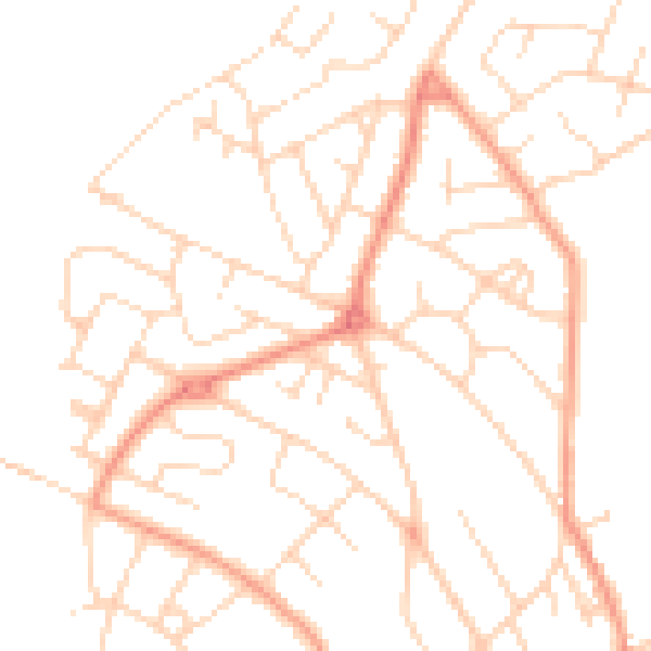 Daytime road noise heatmap for NG19 8HG
