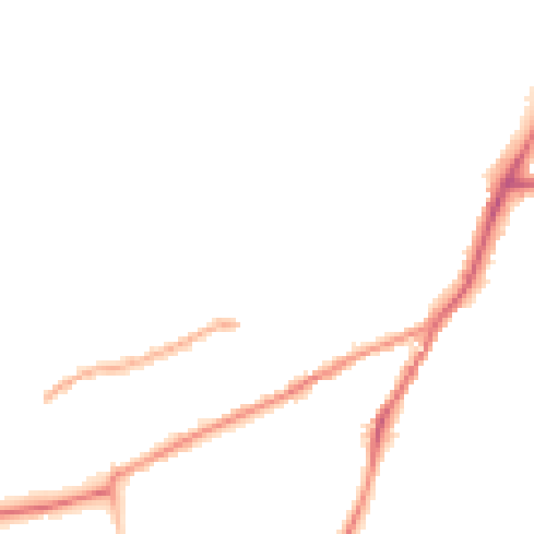 Night-time road noise heatmap for NG19 8LG
