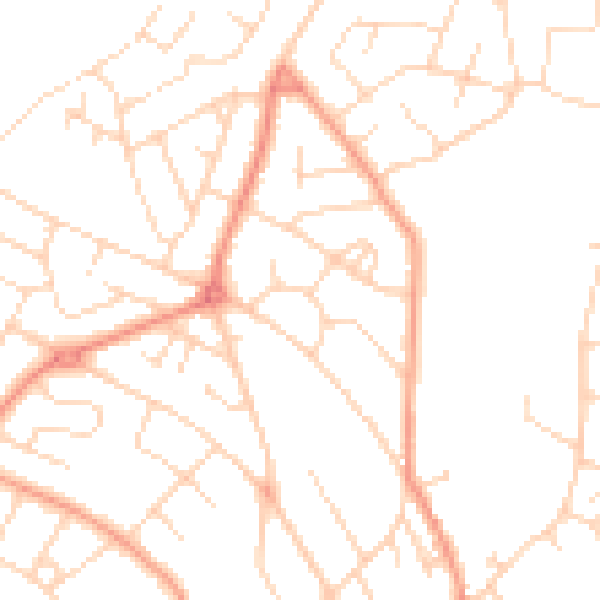 Daytime road noise heatmap for NG19 8NE