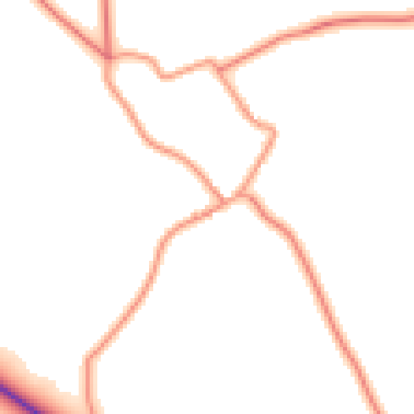 Daytime road noise heatmap for NG19 8TR