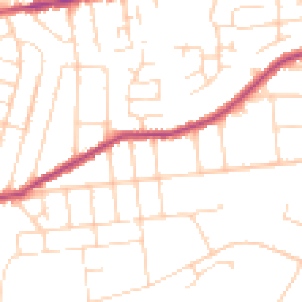 Daytime road noise heatmap for NG3 7GR