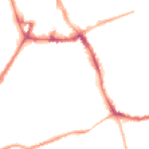 Night-time road noise heatmap for NG31 6DH
