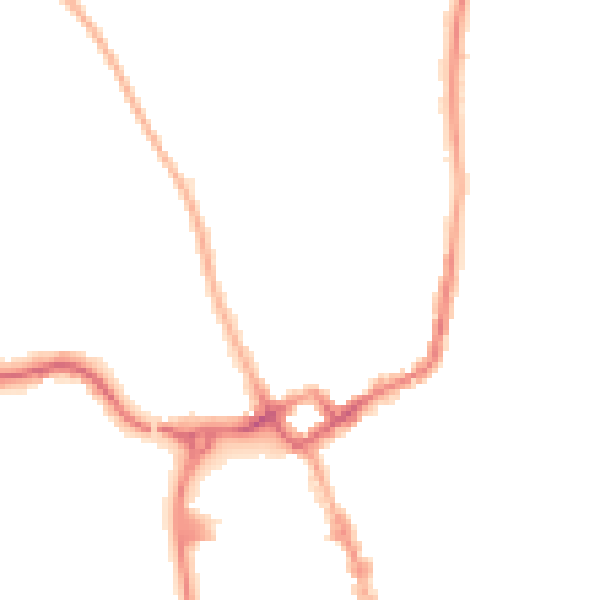 Night-time road noise heatmap for NG31 8AZ