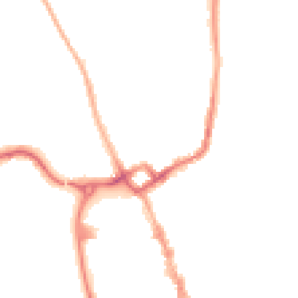 Night-time road noise heatmap for NG31 8BJ