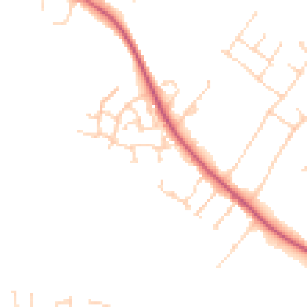 Daytime road noise heatmap for NG31 8GF