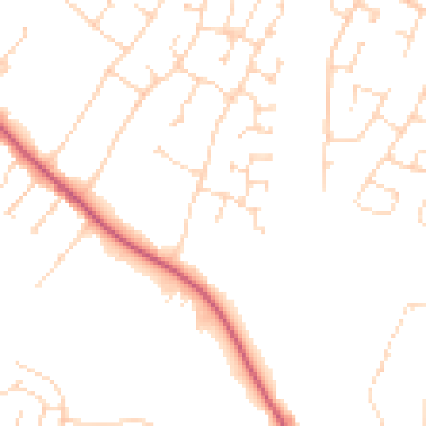 Daytime road noise heatmap for NG31 8GR