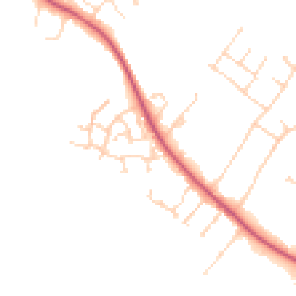Daytime road noise heatmap for NG31 8HG