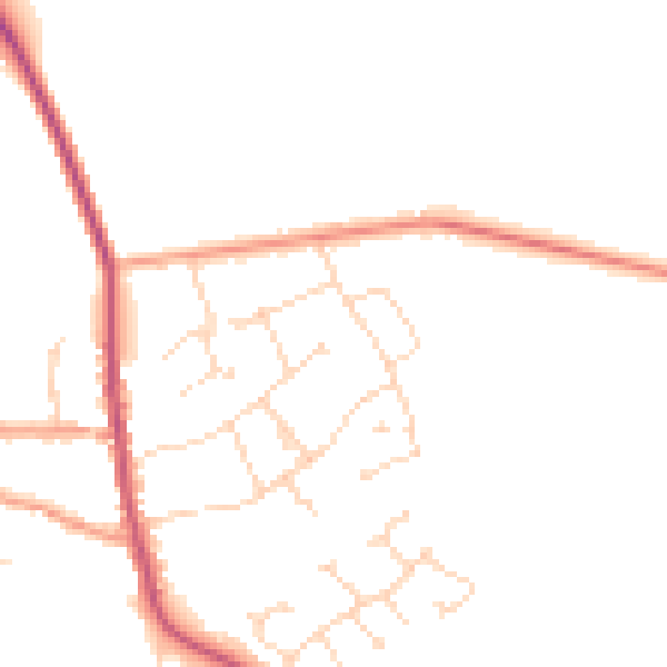 Daytime road noise heatmap for NG31 8LY