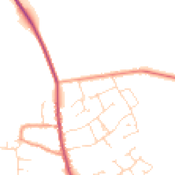 Daytime road noise heatmap for NG31 8NS