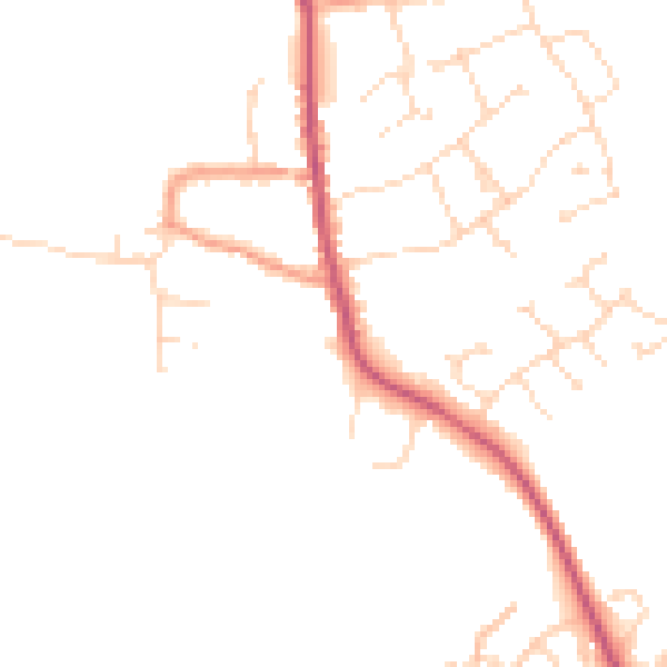 Daytime road noise heatmap for NG31 8UH