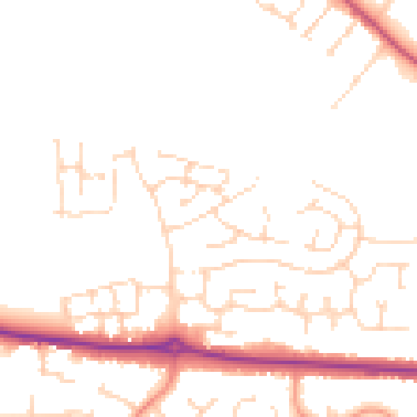 Daytime road noise heatmap for NG31 8WN