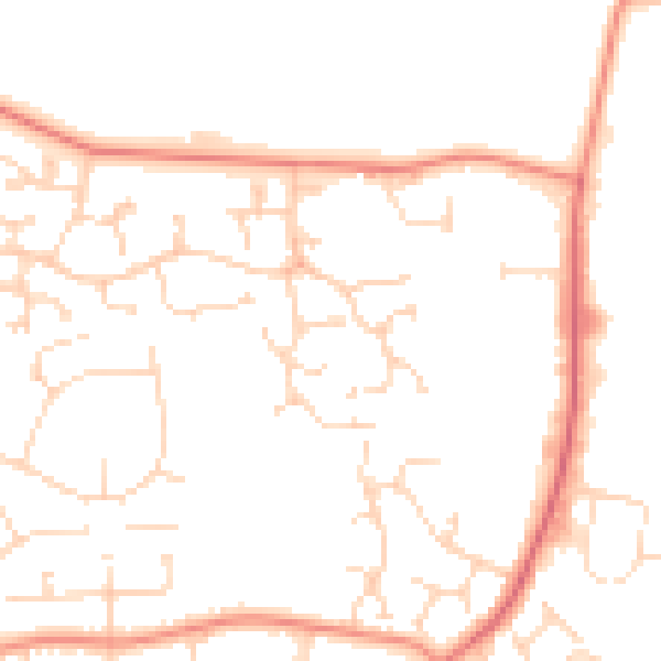 Daytime road noise heatmap for NG31 9FJ