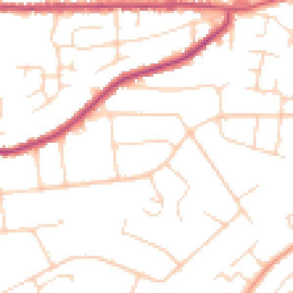 Daytime road noise heatmap for NG4 1AE