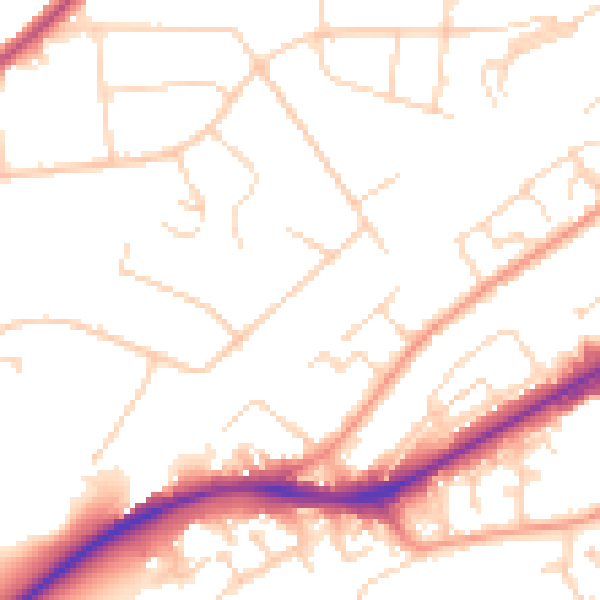 Daytime road noise heatmap for NG4 1AR
