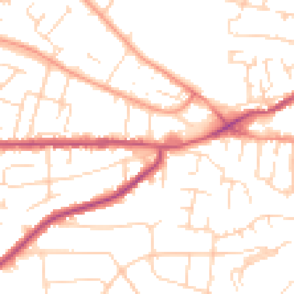 Daytime road noise heatmap for NG4 1BG