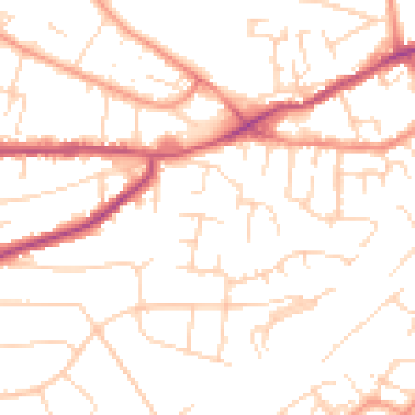Daytime road noise heatmap for NG4 1BN