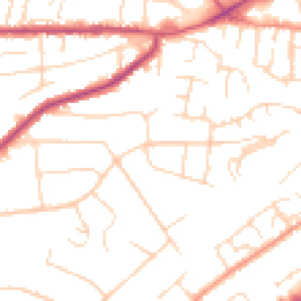 Daytime road noise heatmap for NG4 1BQ