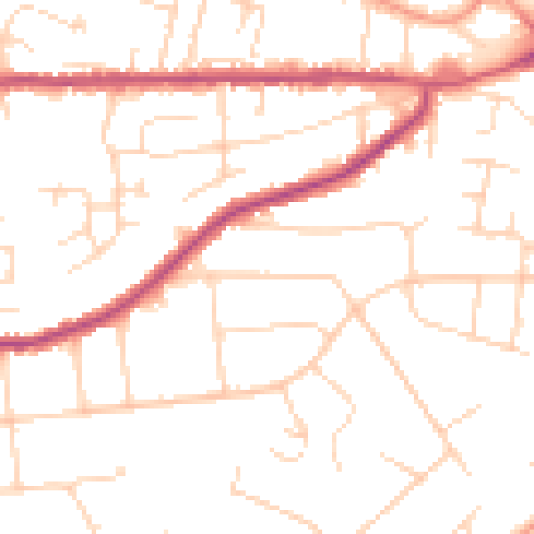 Daytime road noise heatmap for NG4 1BT