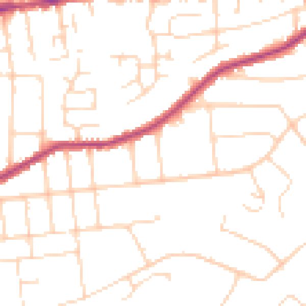 Daytime road noise heatmap for NG4 1BY
