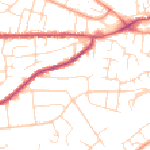 Daytime road noise heatmap for NG4 1BZ