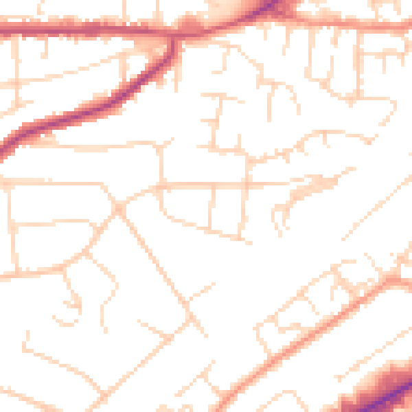 Daytime road noise heatmap for NG4 1DD