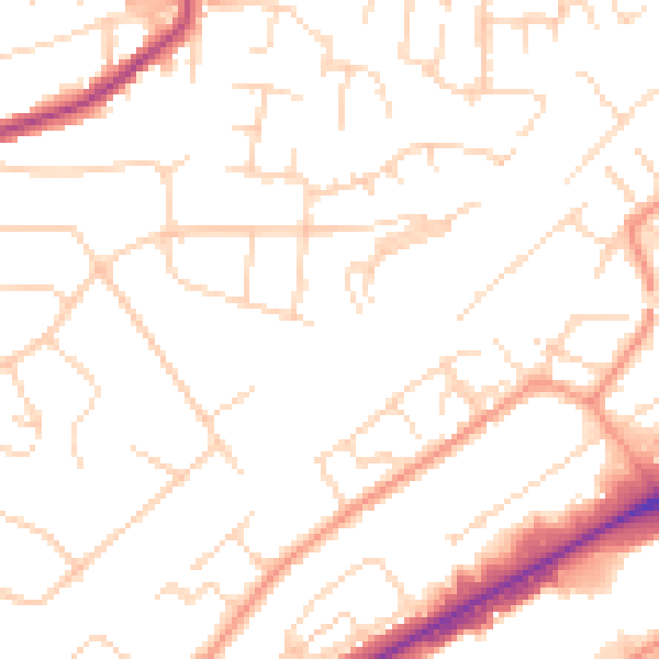Daytime road noise heatmap for NG4 1DE