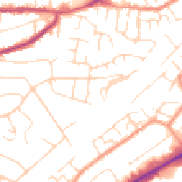 Daytime road noise heatmap for NG4 1DF