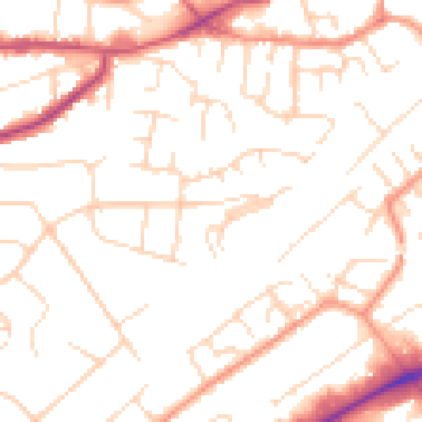 Daytime road noise heatmap for NG4 1DG